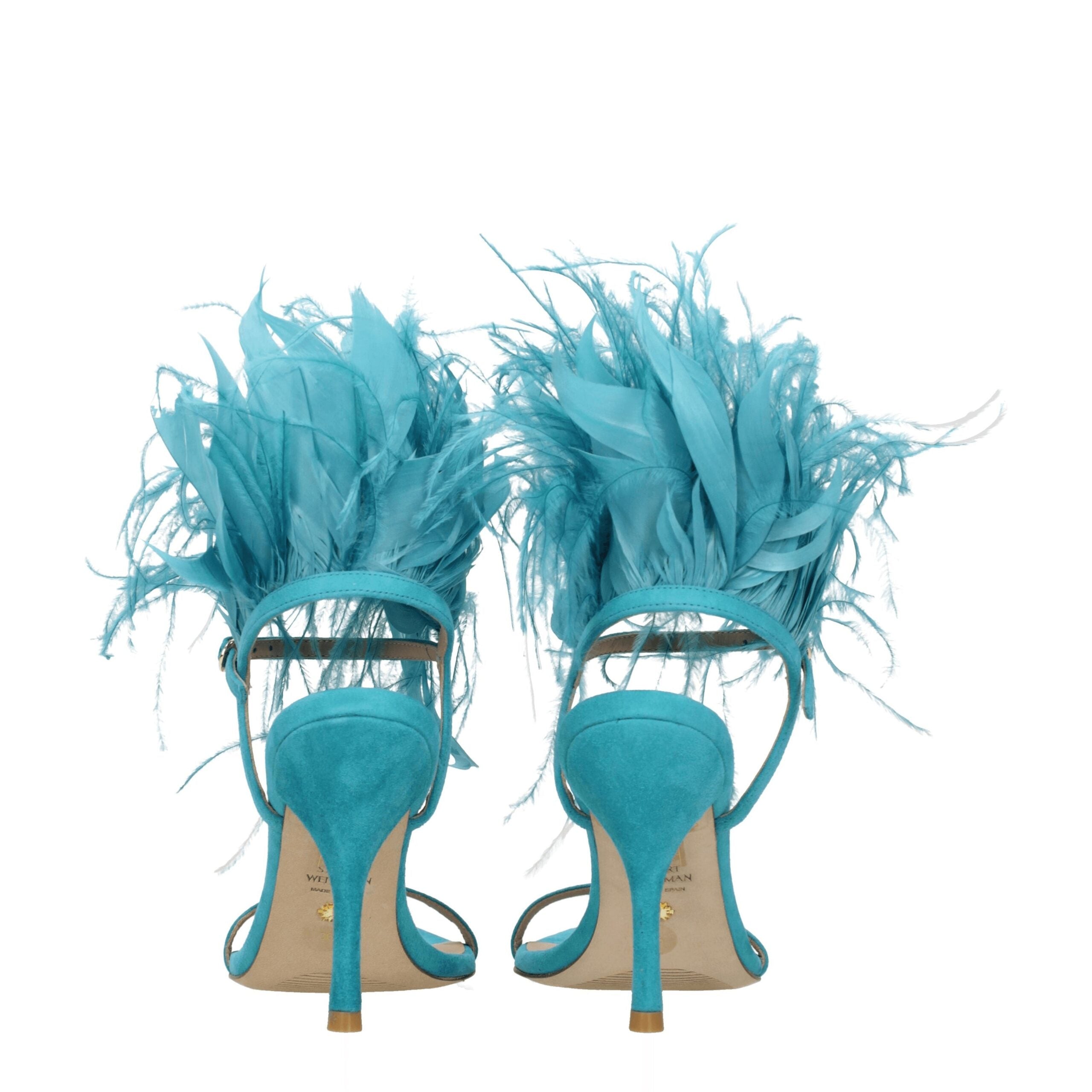 Stuart Weitzman Green Leather Stiletto Heel Sandals