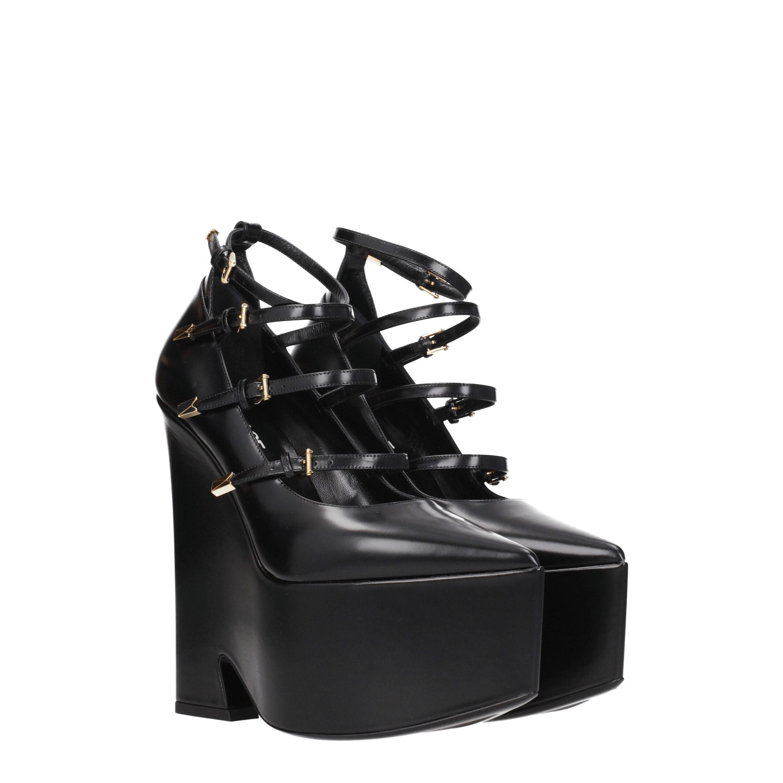 Versace Black Leather Broch