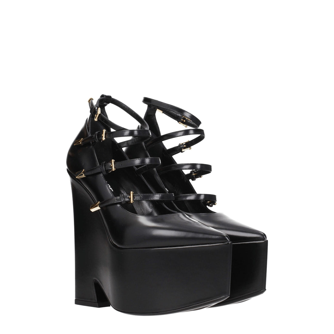 Versace Black Leather Broch
