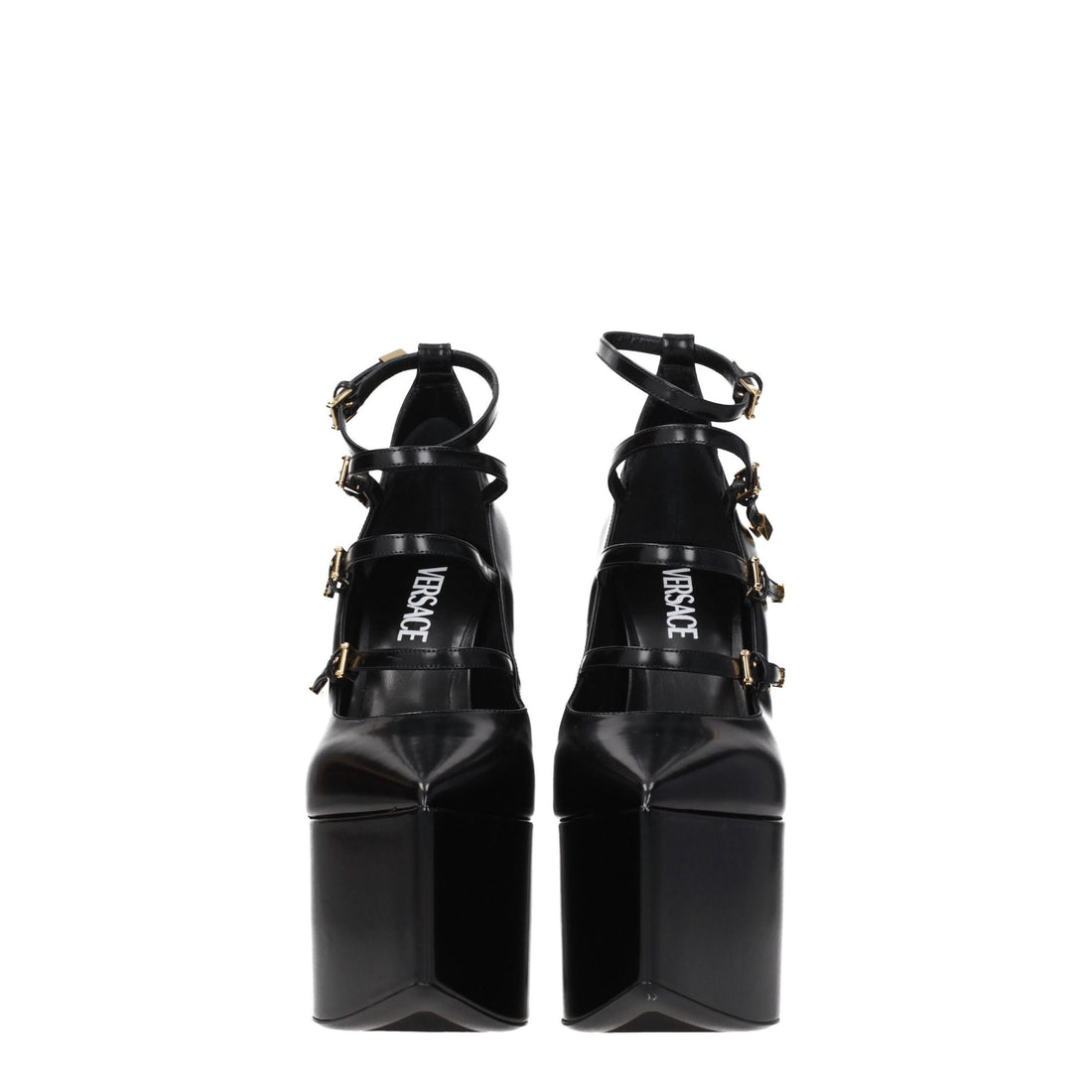 Versace Black Leather Broch