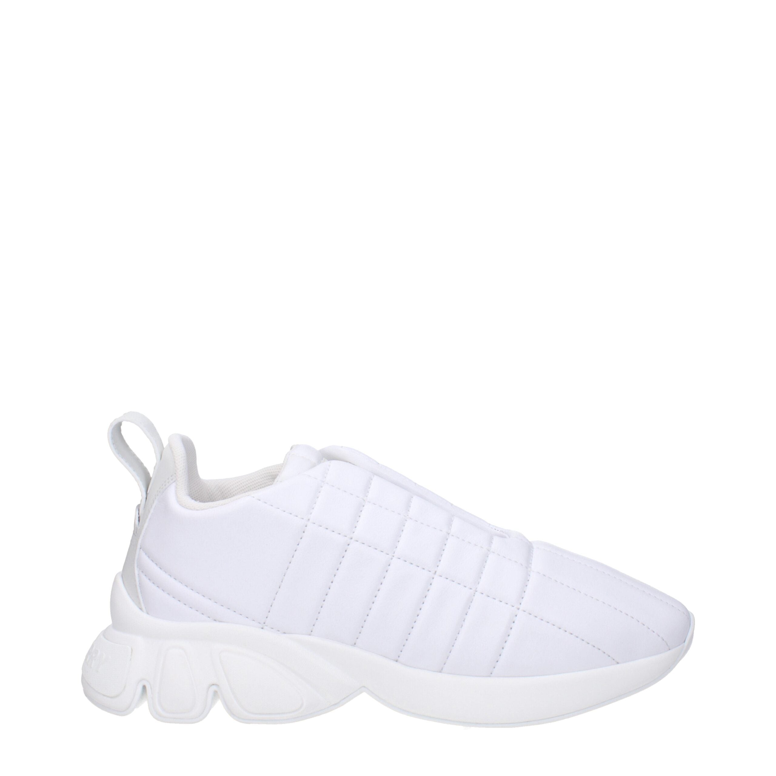 Burberry White Leather Sneakers