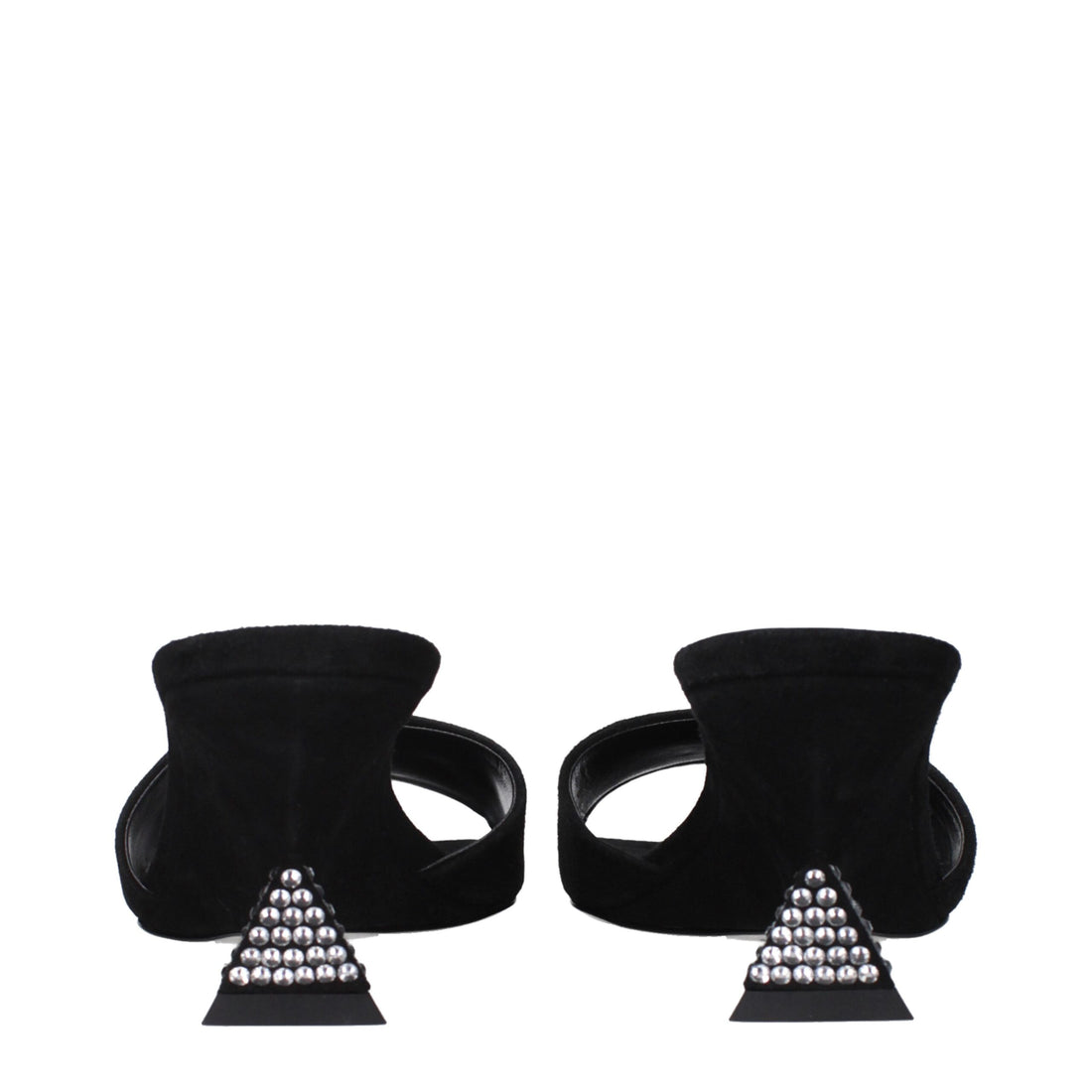The Attico Black Leather Platform Sandals