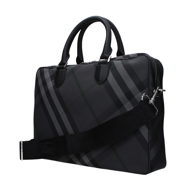 Burberry Gray Fabric Business And Laptop Bags