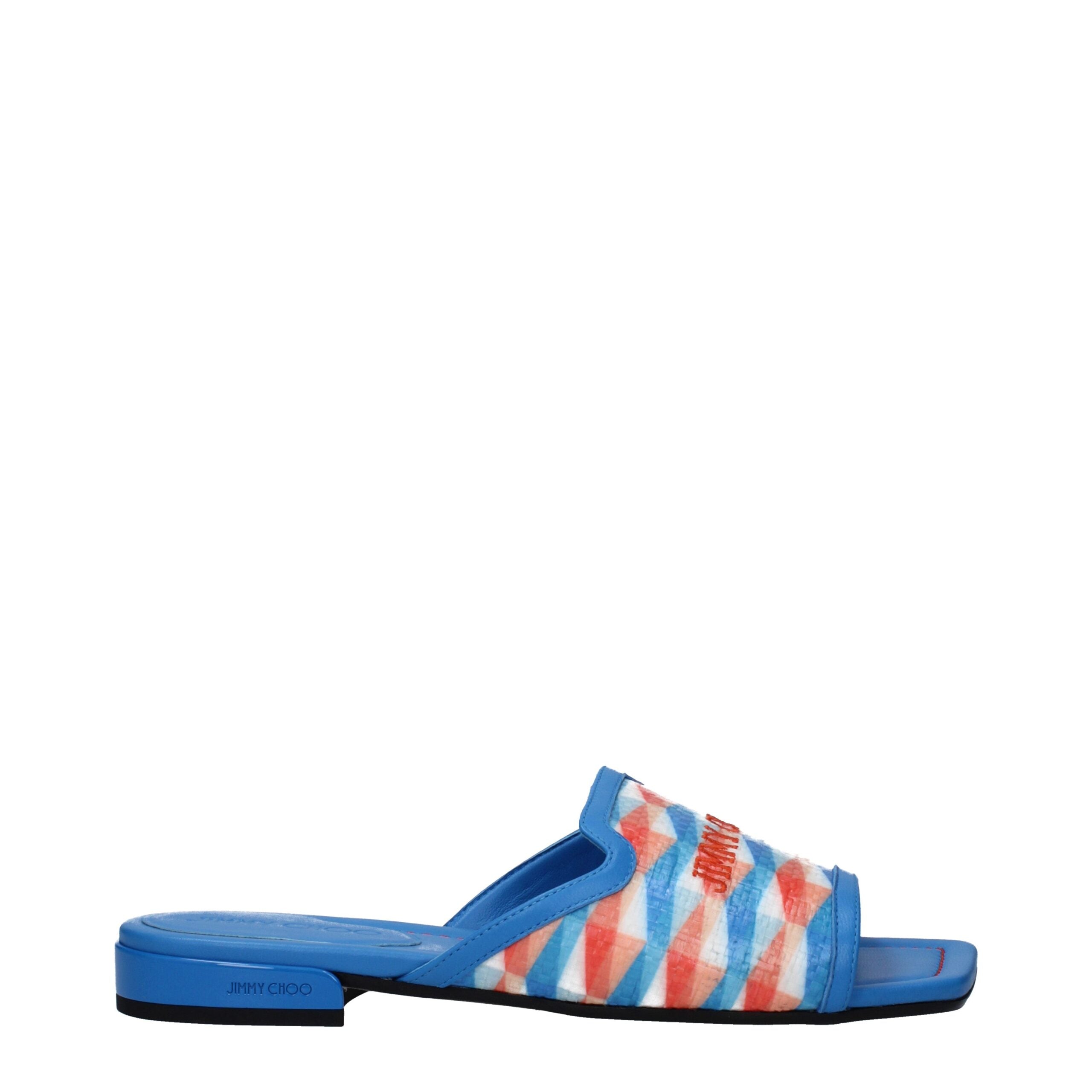 Jimmy Choo Light Blue Fabric Slippers