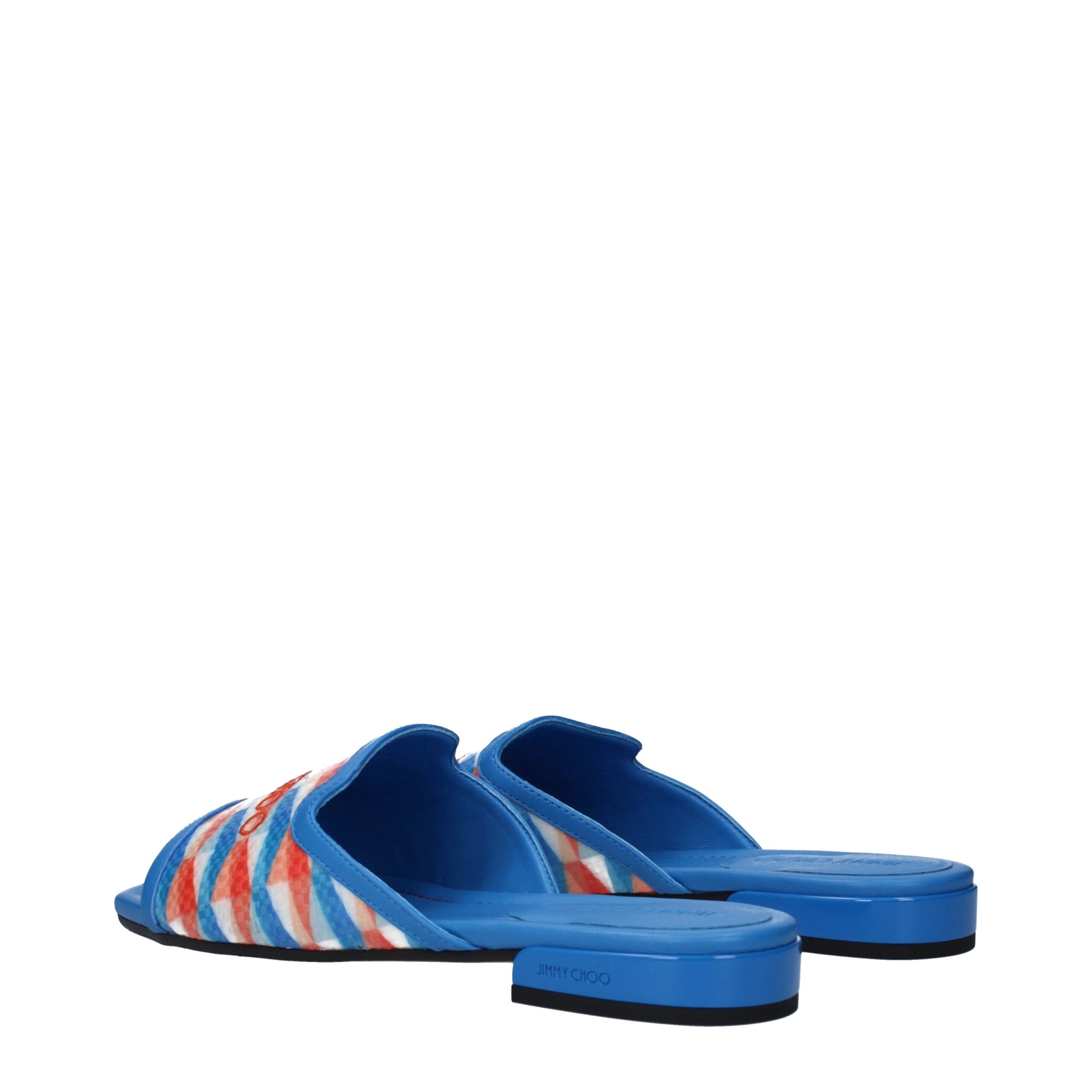 Jimmy Choo Light Blue Fabric Slippers