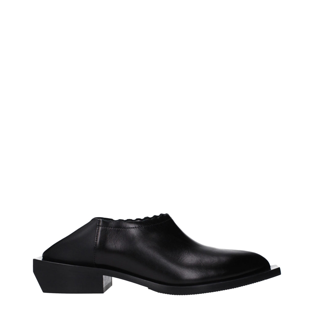 Moschino Black Leather Mules