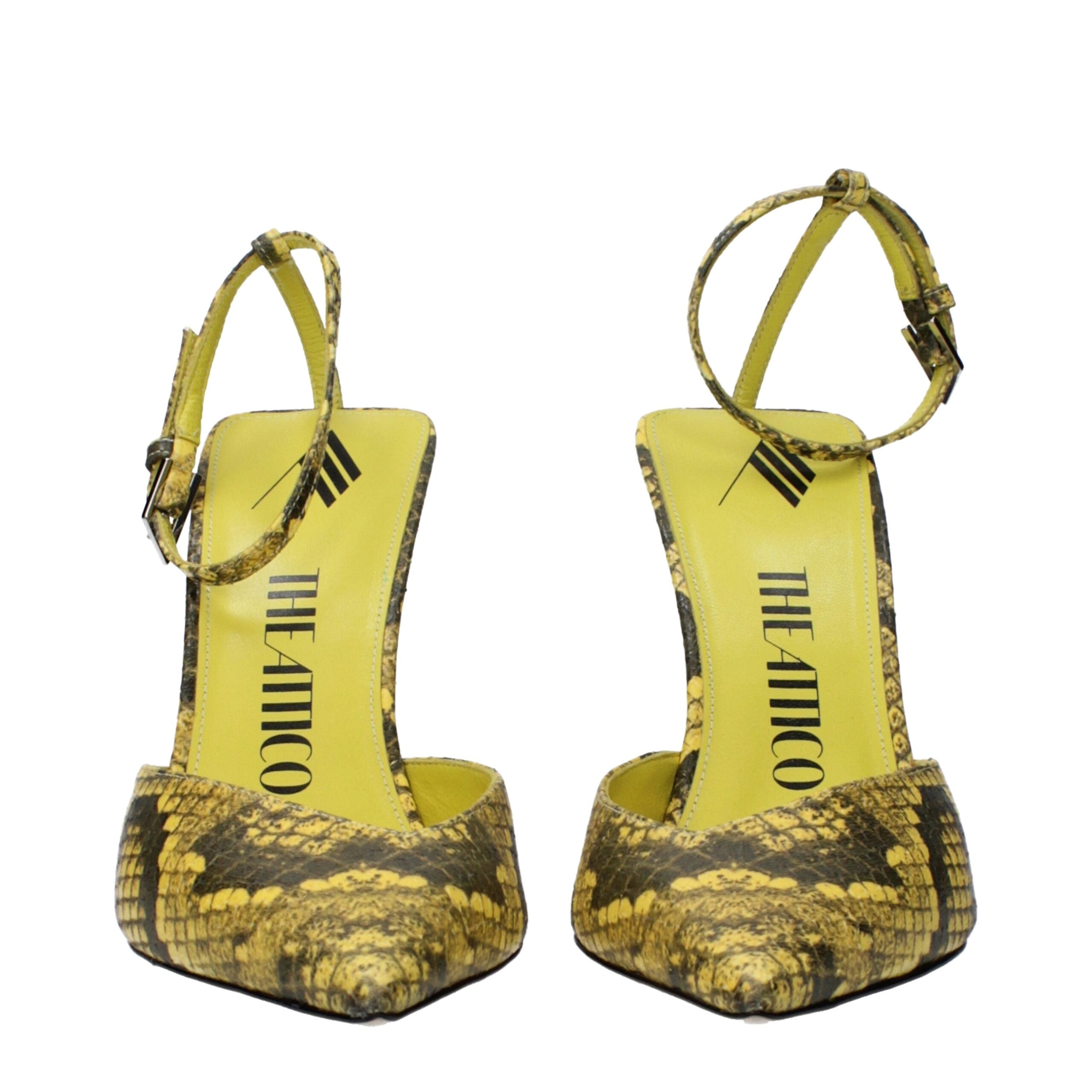 The Attico Yellow Leather Pumps