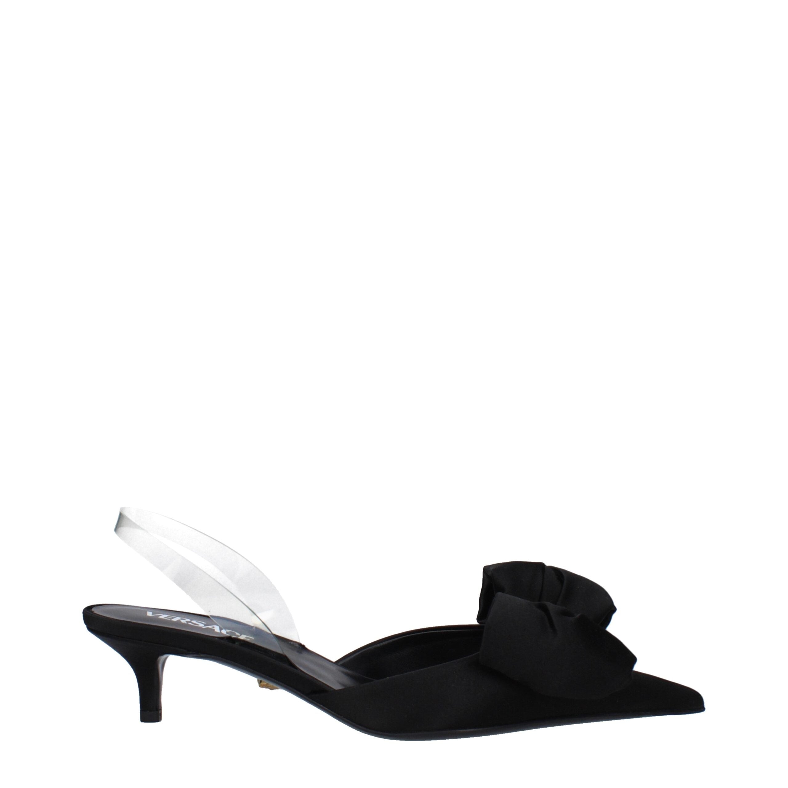 Versace Black Satin Sandals