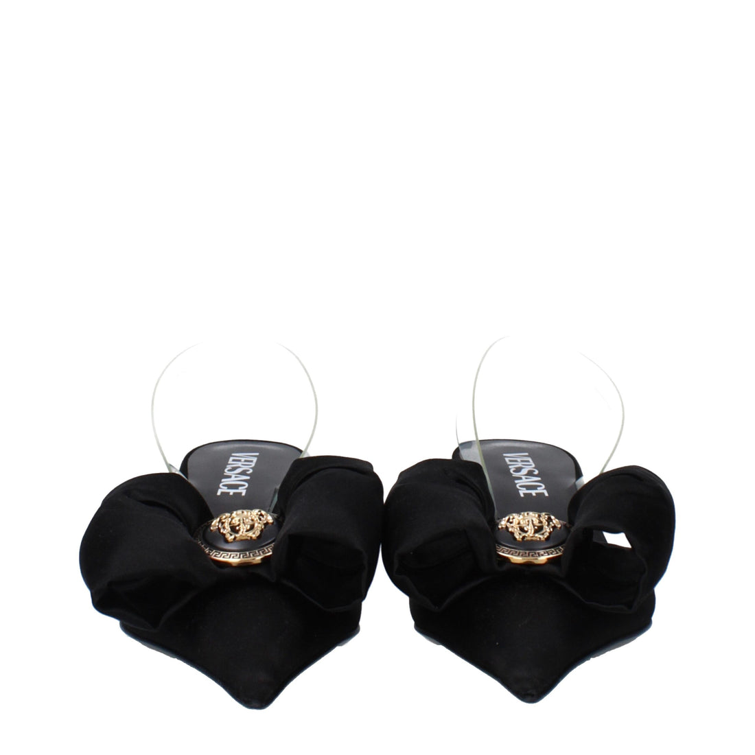 Versace Black Satin Sandals