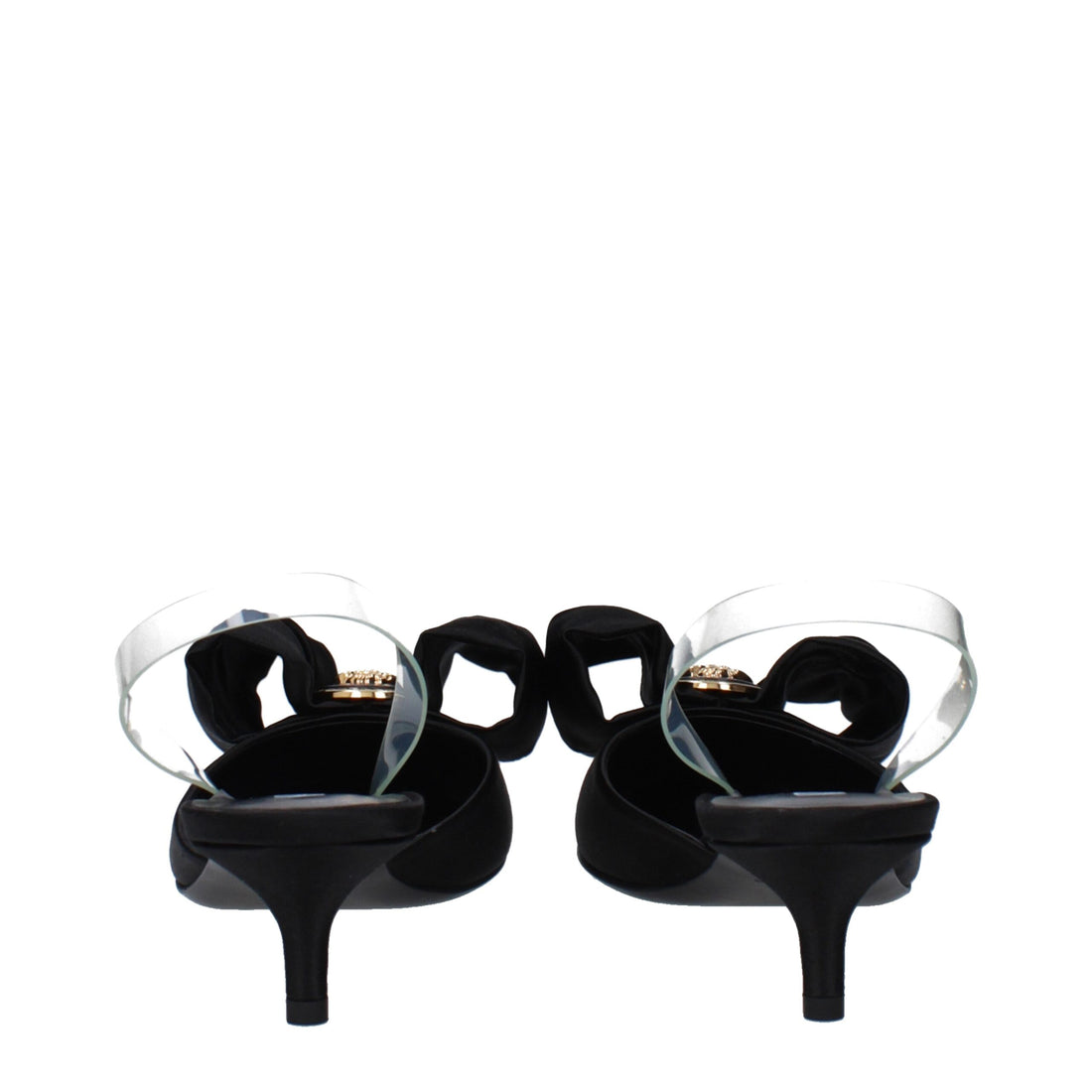 Versace Black Satin Sandals