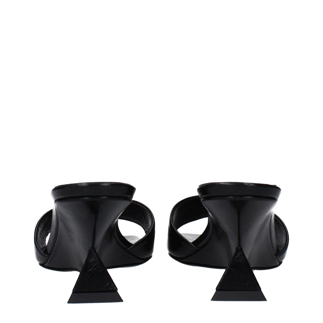 The Attico Black Leather Sandals