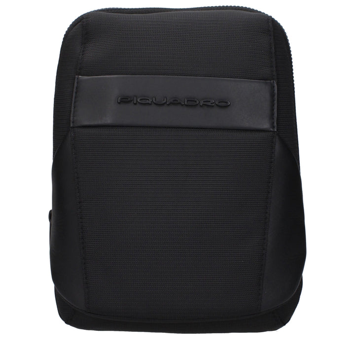 Piquadro Black Fabric Crossbody Bag