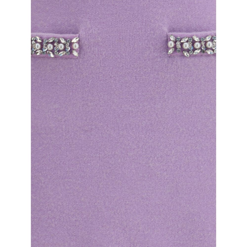 Self-Portrait Purple Viscose Mini Skirt