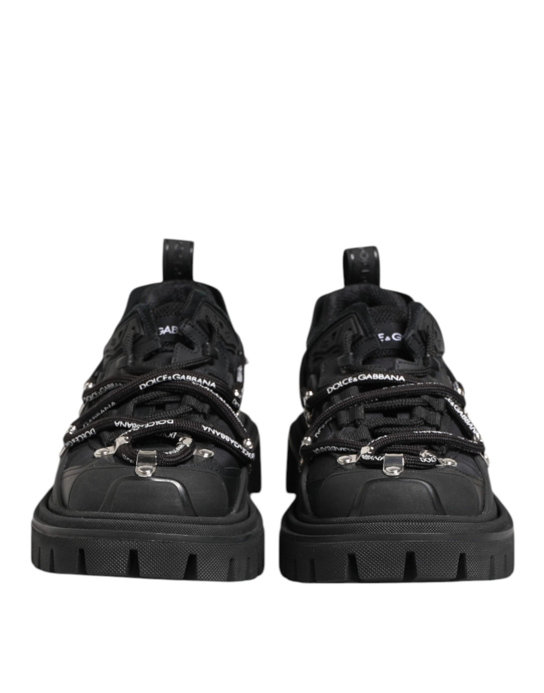 Dolce & Gabbana Black Low Top Lace Up Trekking Sneakers Shoes