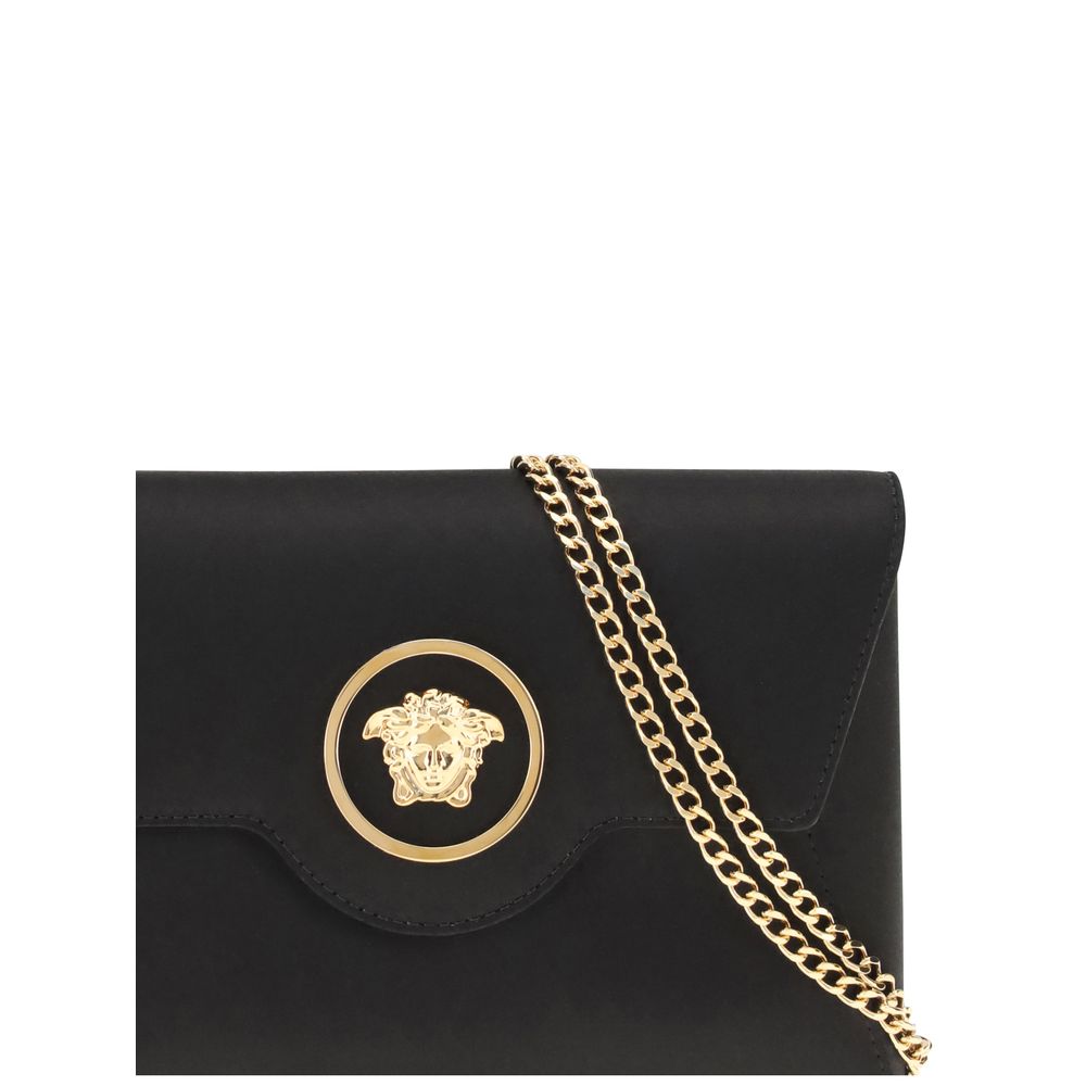Versace Black Calf Leather Bos Taurus Shoulder Bag