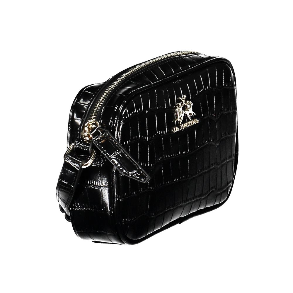 La Martina Black Polyurethane Women Shoulder Bag