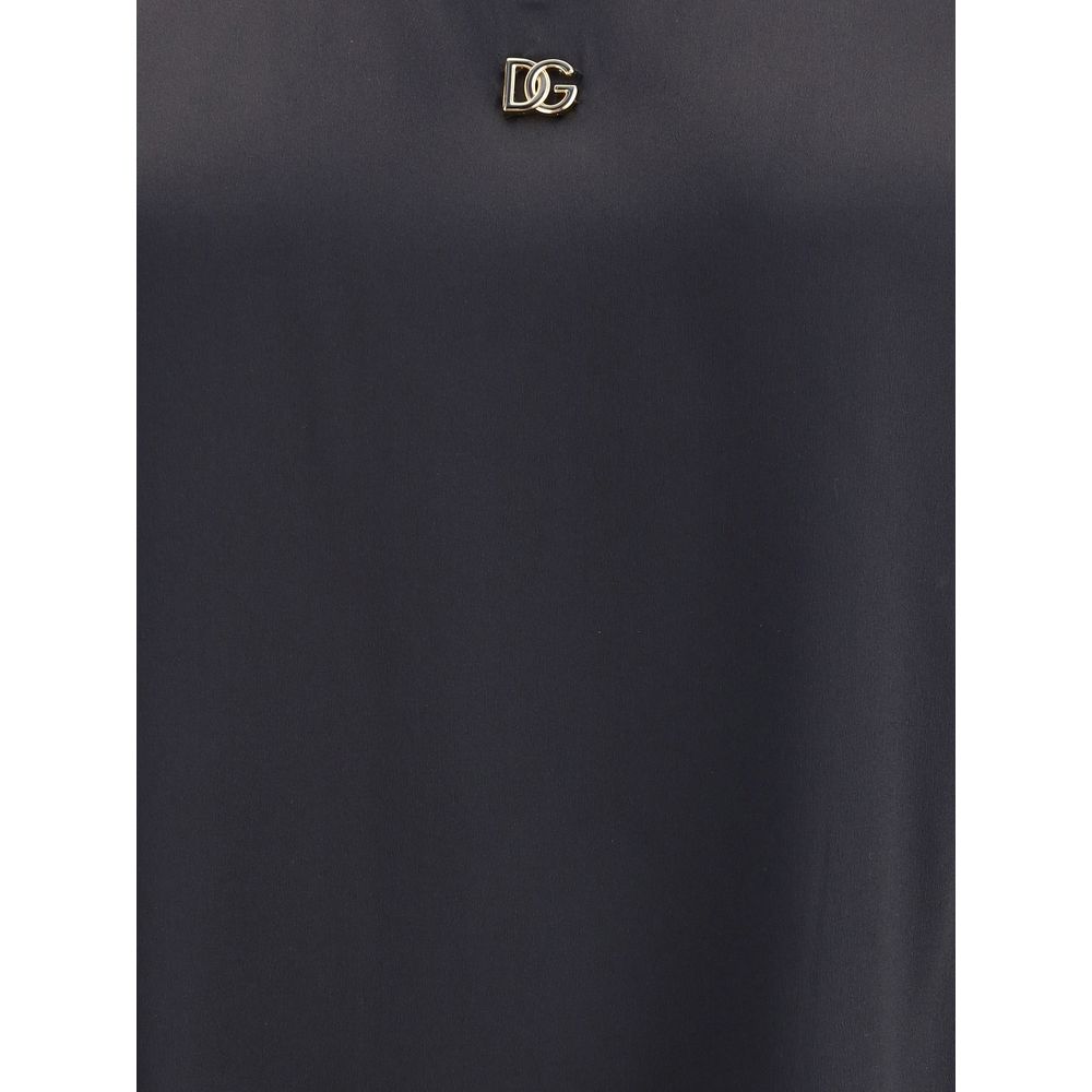 Dolce & Gabbana Black Silk Top