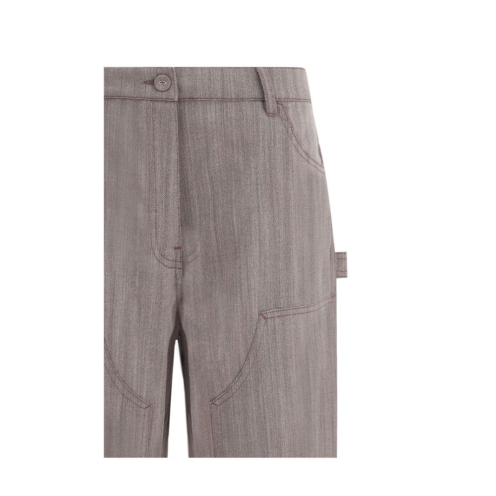 Golden Goose Brown Fleece Wool Casual Pants