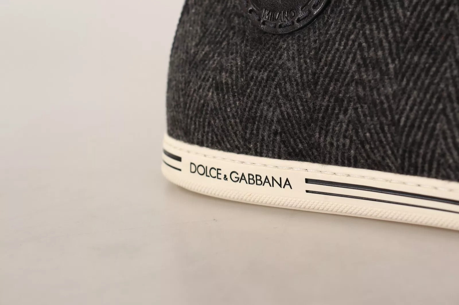 Dolce & Gabbana Gray Wool Cotton Casual High Top Sneakers