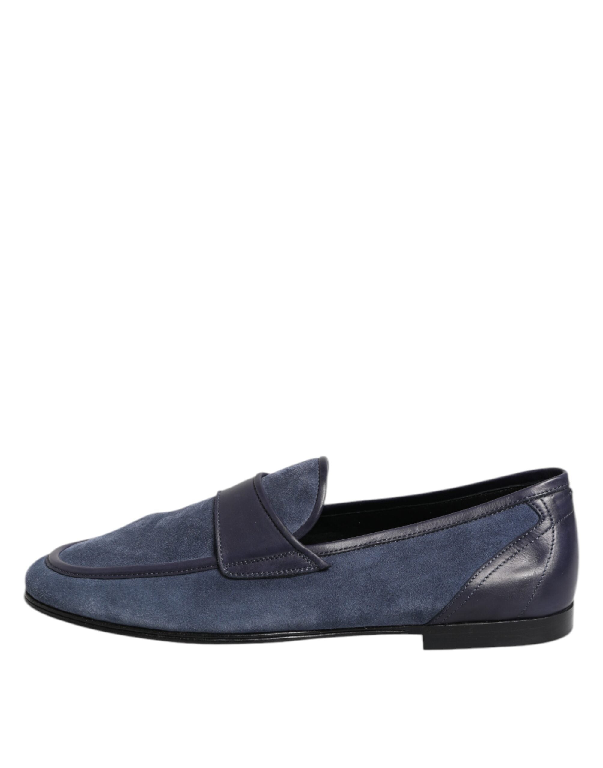 Dolce & Gabbana Blue Suede Leather Loafers Moccasin Shoes