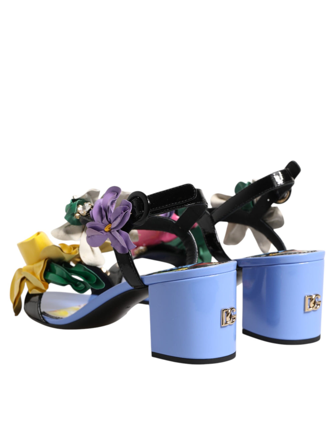 Dolce & Gabbana Multicolor Floral Crystal KEIRA Sandals Shoes