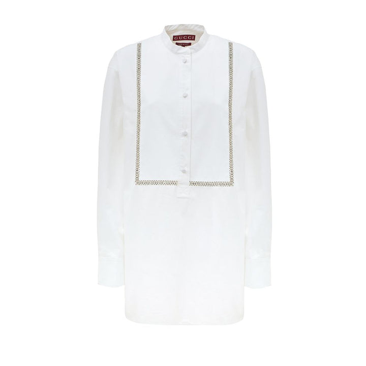 Gucci White Cotton Blouse