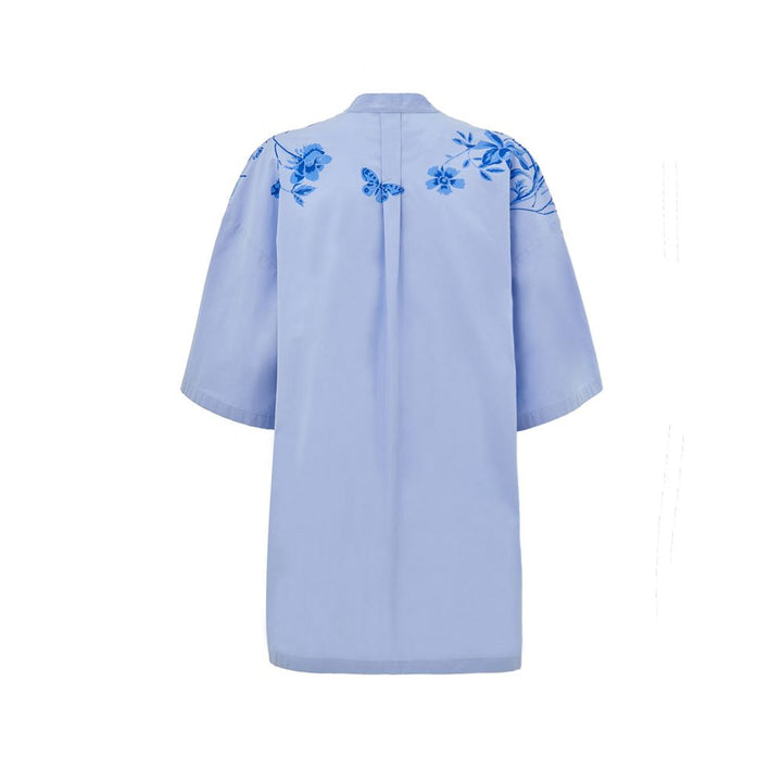 Gucci Blue Cotton Pattern Shirt