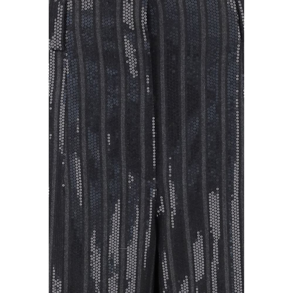 Brunello Cucinelli Gray Fleece Wool Casual Pants