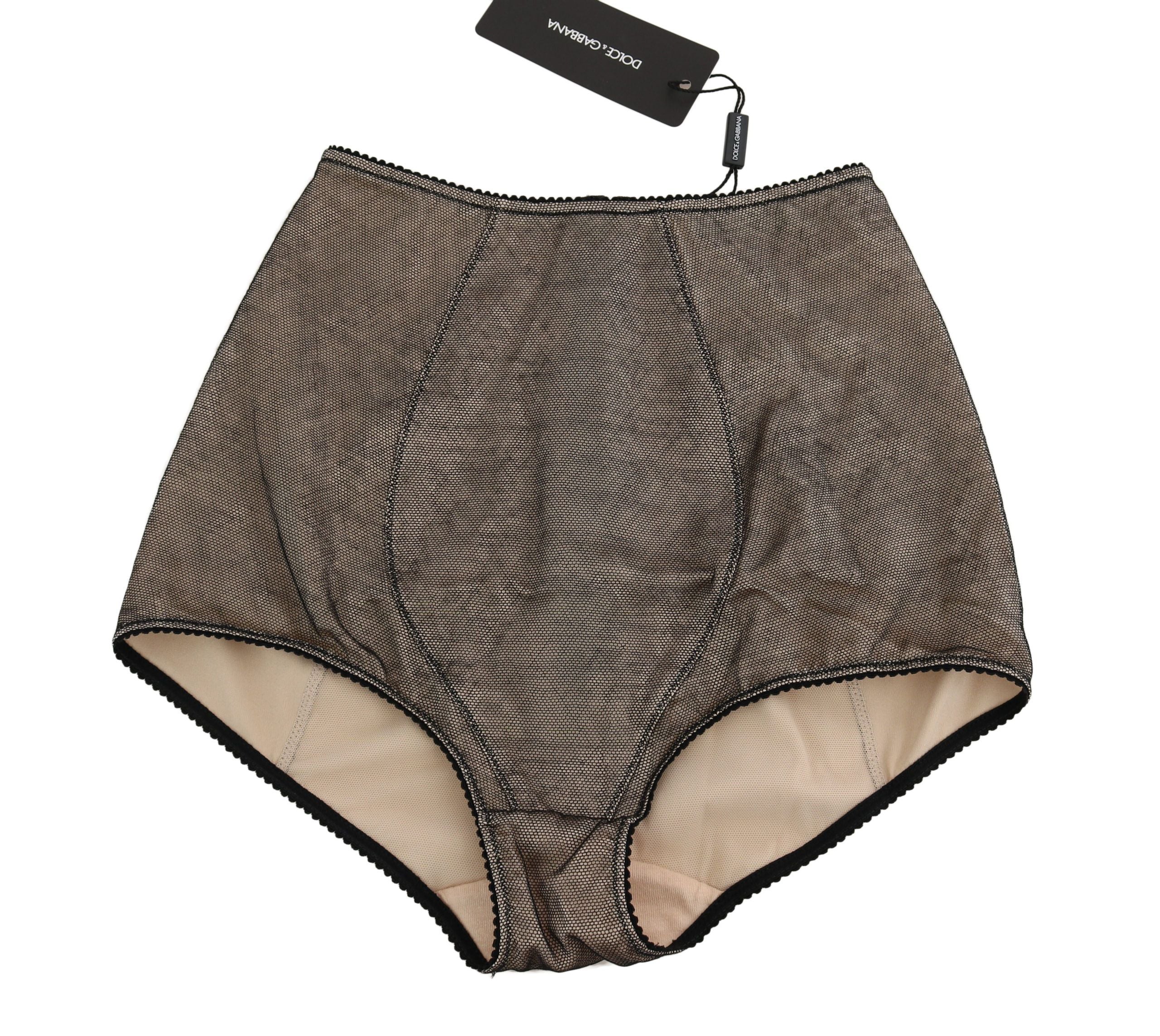 Dolce & Gabbana Bottoms Underwear Beige With Black Net