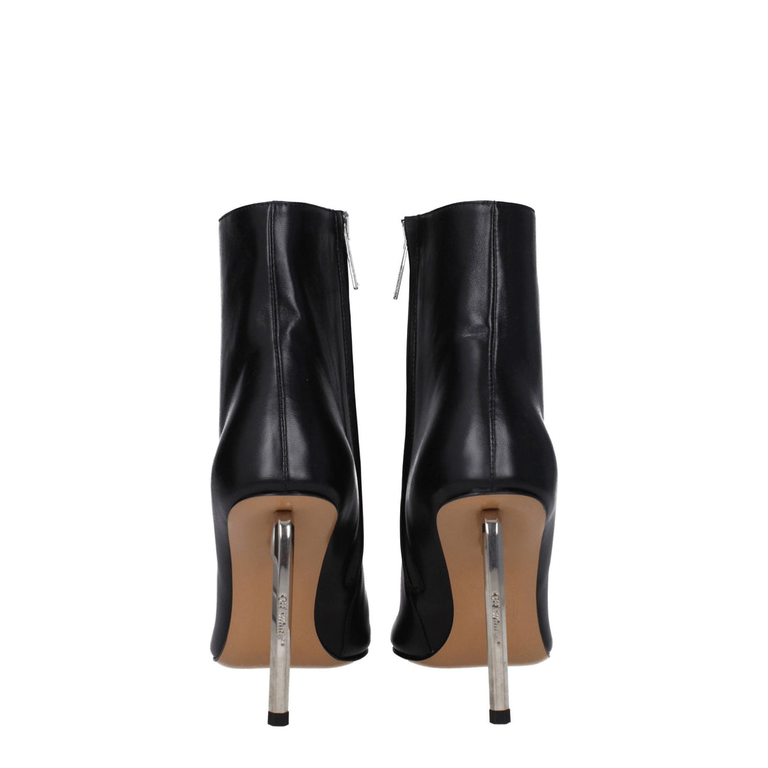 Off-White Black Leather Ankle Boots