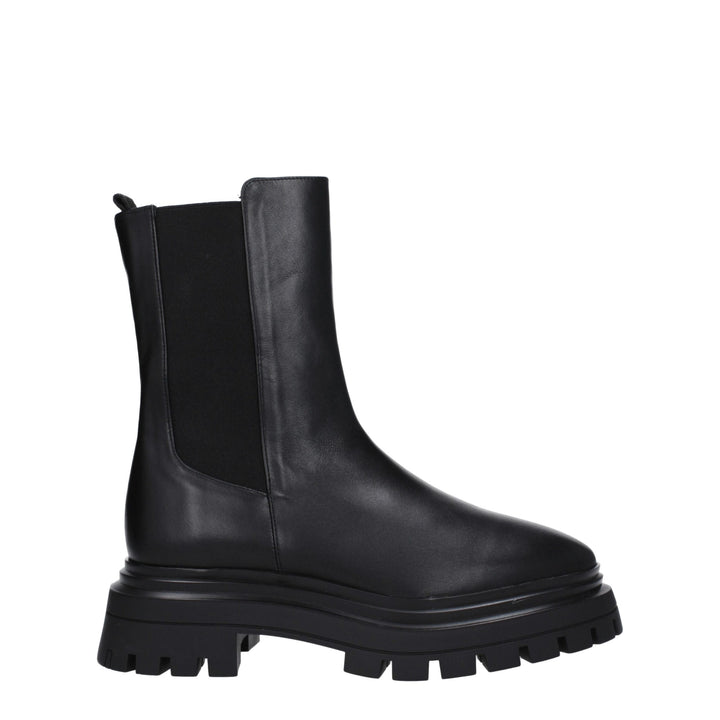 Stuart Weitzman Black Leather Ankle Boots