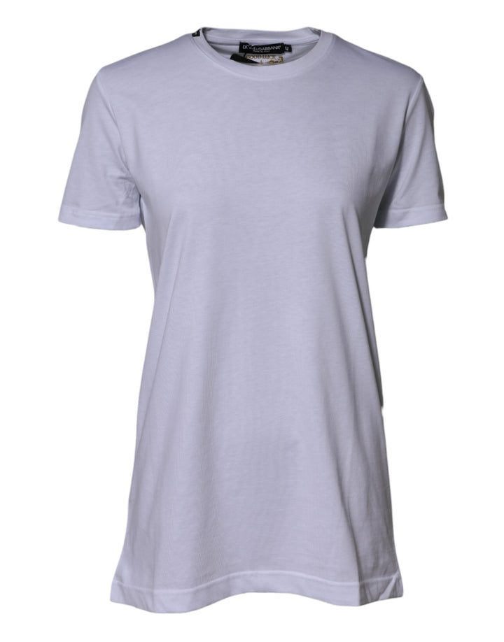 Dolce & Gabbana White Cotton Goodluck 2023 Crew Neck T-shirt