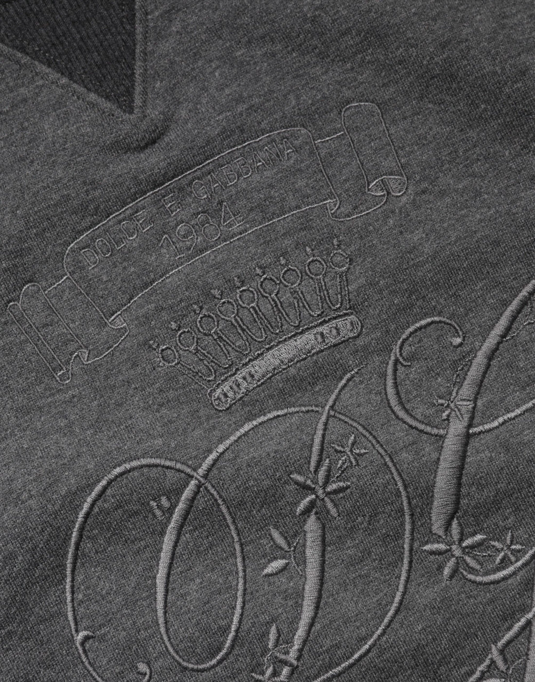 Dolce & Gabbana Gray DG Logo Embroidered Pullover Sweater