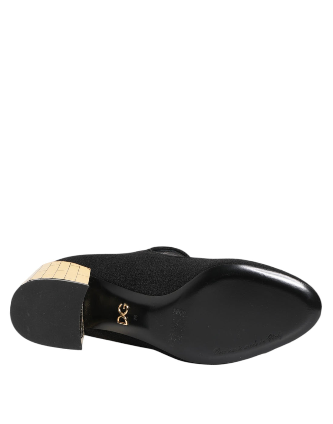 Dolce & Gabbana Black Flower Crystal Embellished Mary Jane Shoes