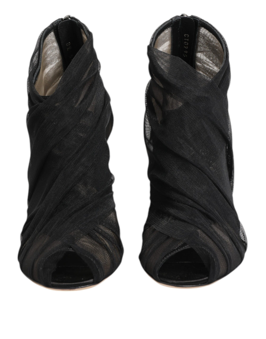 Dolce & Gabbana Black Mesh Stiletto Heels Ankle Boots Shoes