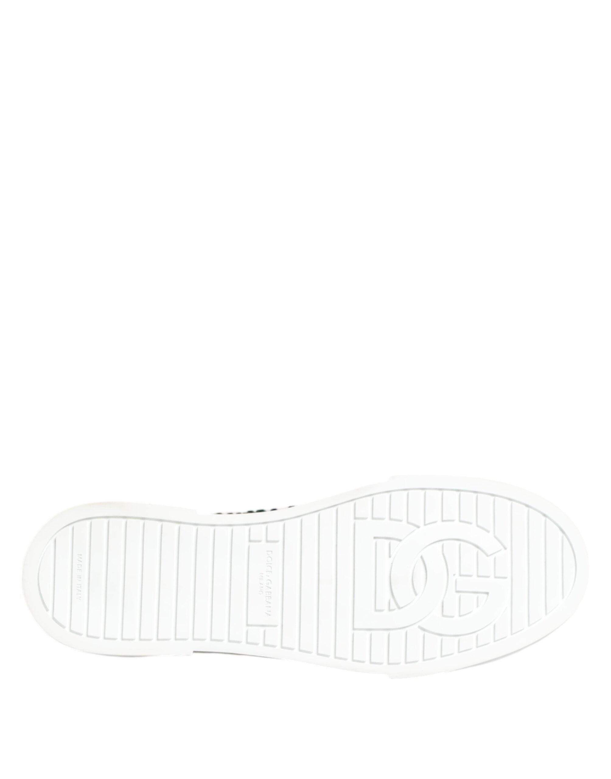 Dolce & Gabbana Green Portofino Crystal DG Logo Sneakers Shoes