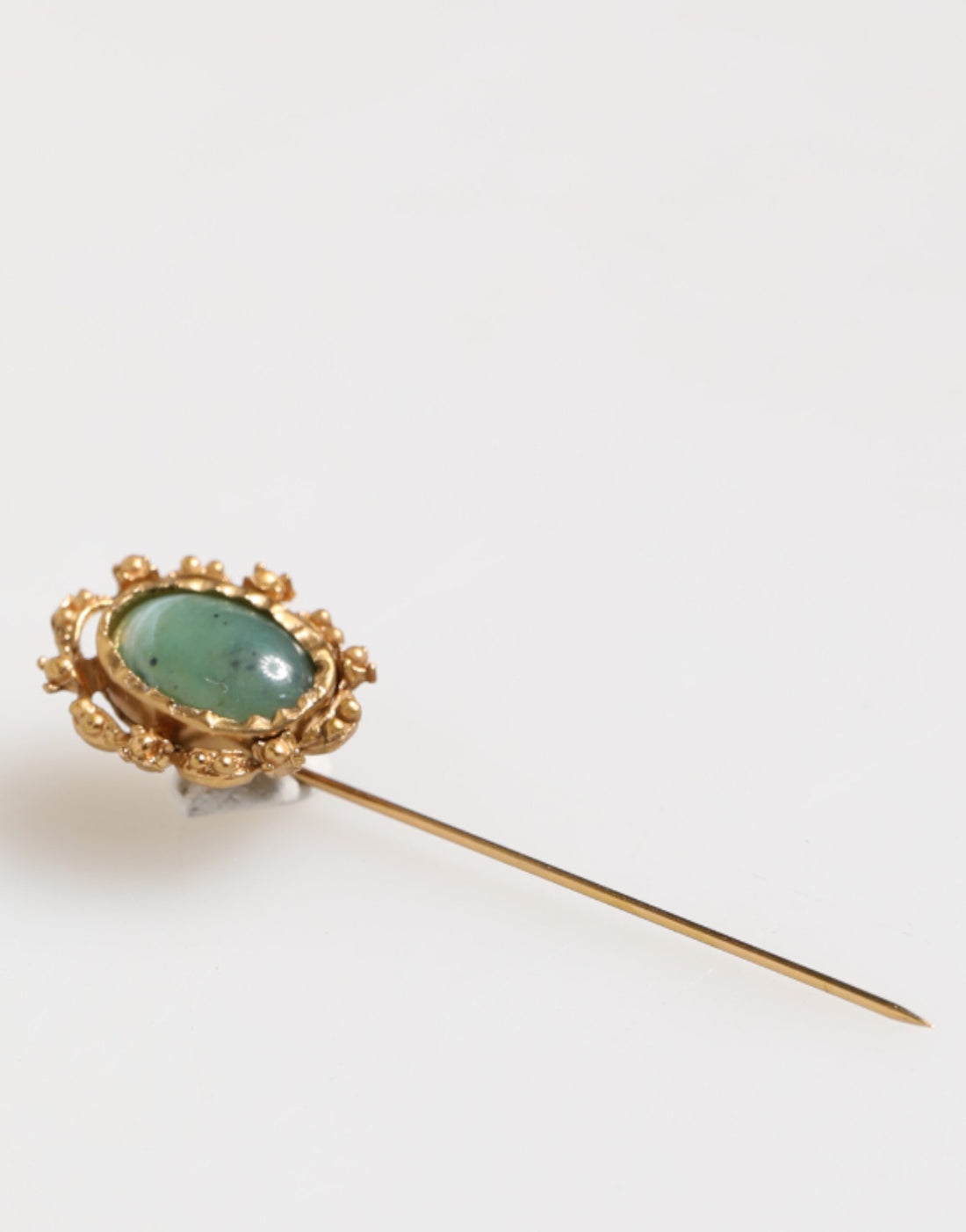 Dolce & Gabbana Gold Tone Green Stone Antique Men Accessory Brooch Pin