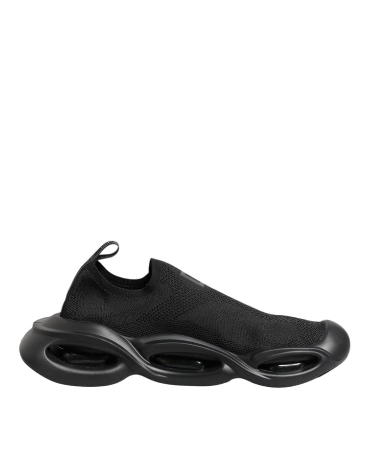 Dolce & Gabbana Black Slip On Wave Low Top Men Sneaker Shoes