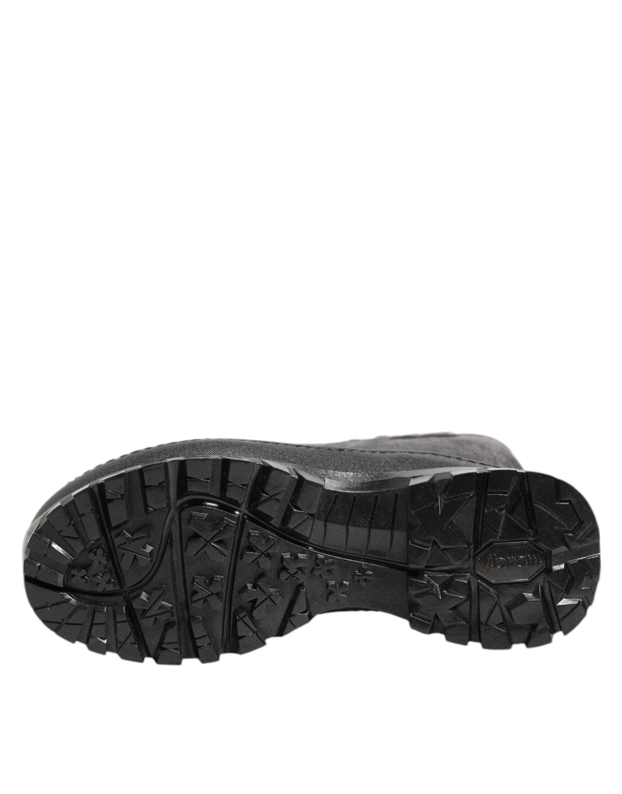 Dolce & Gabbana Metallic Black Pull On Rain Boots Men Shoes