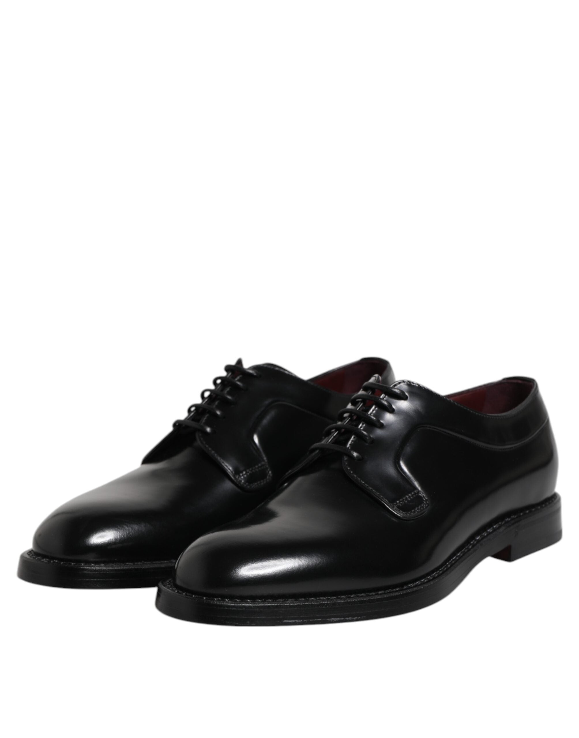 Dolce & Gabbana Black Calf Leather Lace Up Dress Shoes