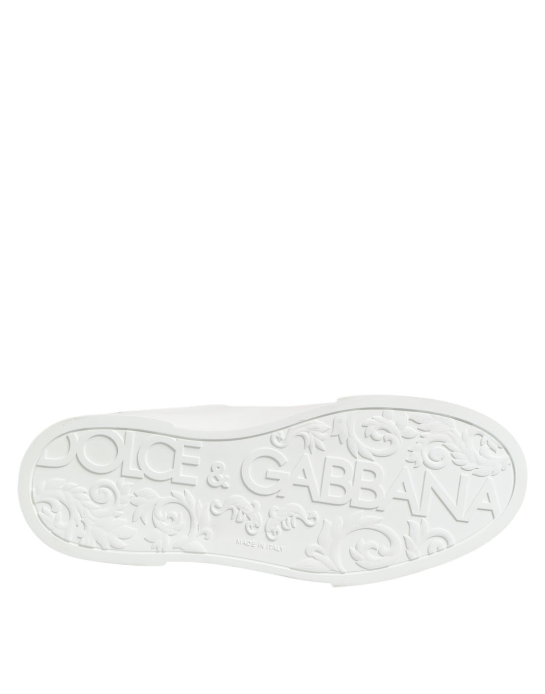 Dolce & Gabbana Black White Leather Portofino Sneaker Shoes