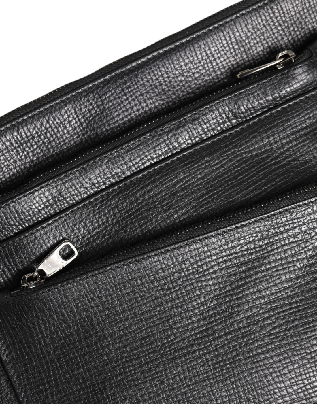 Dolce & Gabbana Black Palmellato Leather Logo Plaque Shoulder Borse Bag