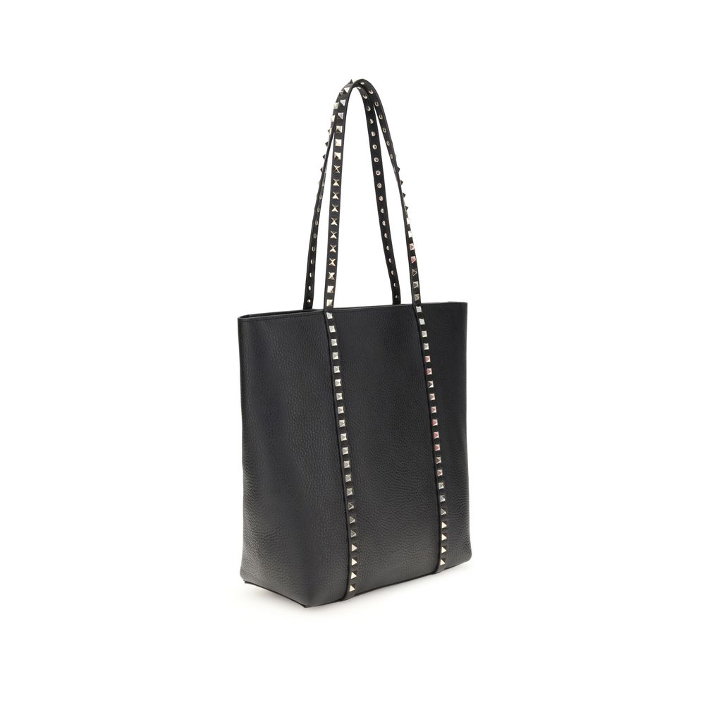 Valentino Garavani Black Calf Leather Bos Taurus Shoulder Bag