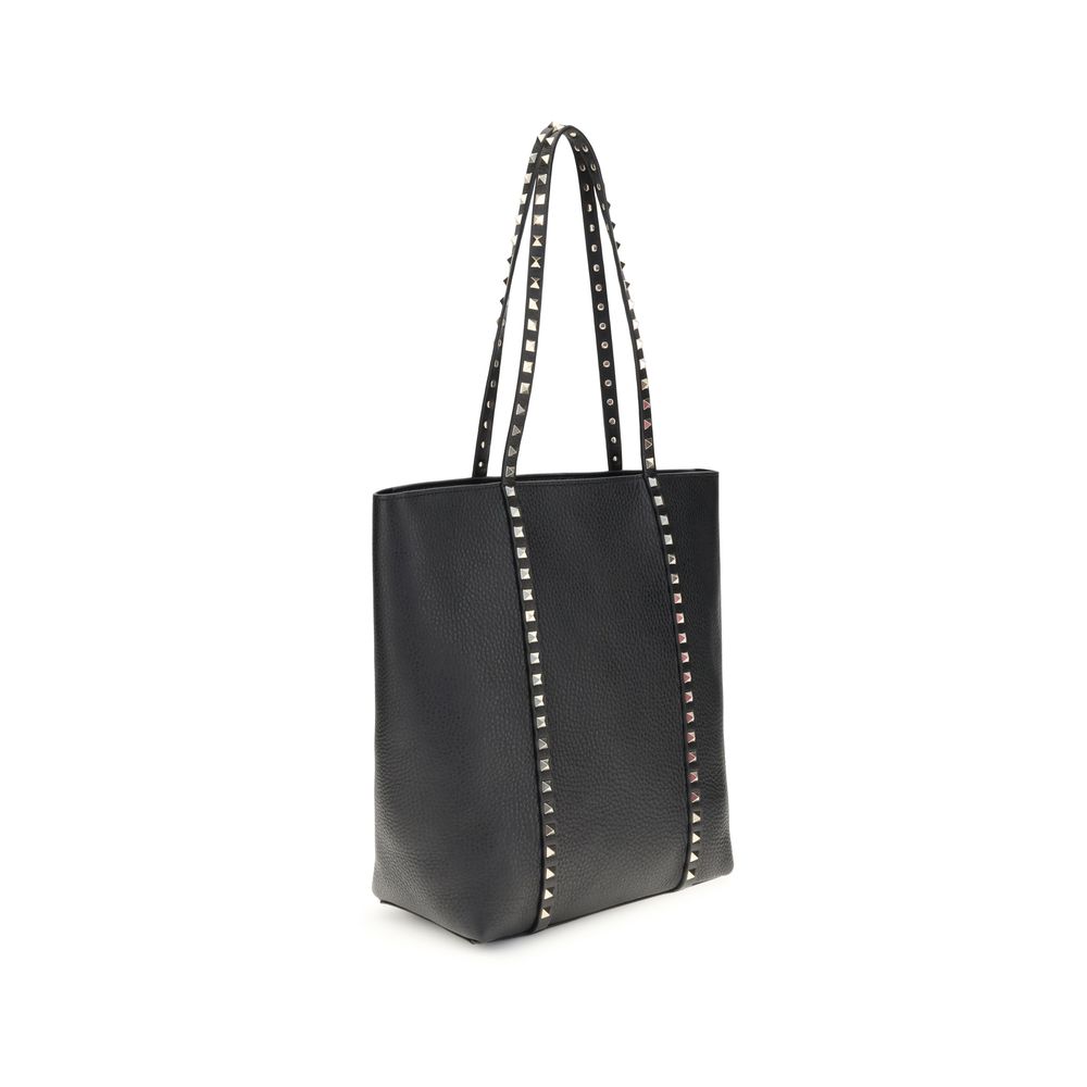 Valentino Garavani Black Calf Leather Bos Taurus Shoulder Bag