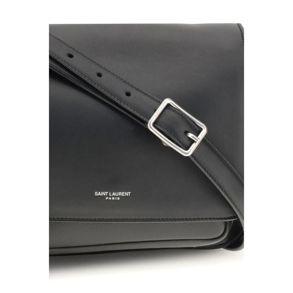 Saint Laurent Black Calf Leather Bos Taurus Shoulder Bag