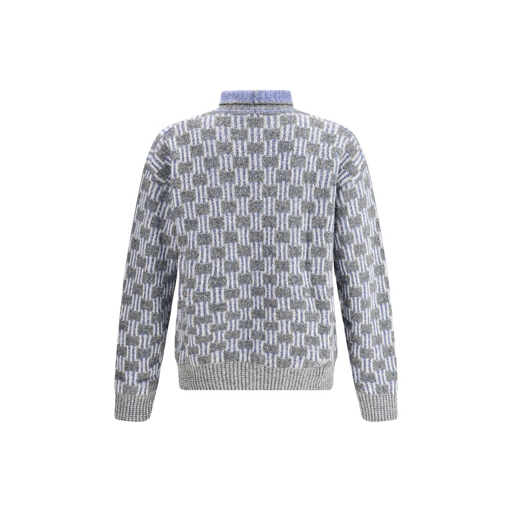 Giorgio Armani Blue Cotton Turtleneck