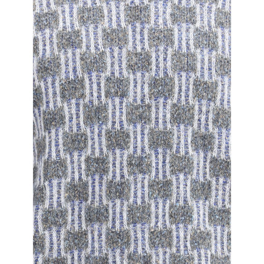 Giorgio Armani Blue Cotton Turtleneck