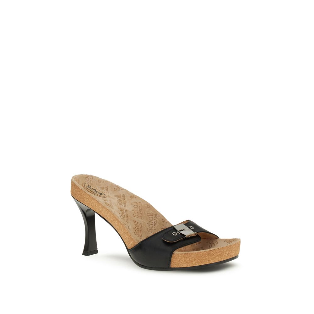 Balenciaga Black Calf Leather Bos Taurus Stiletto Heel Sandals