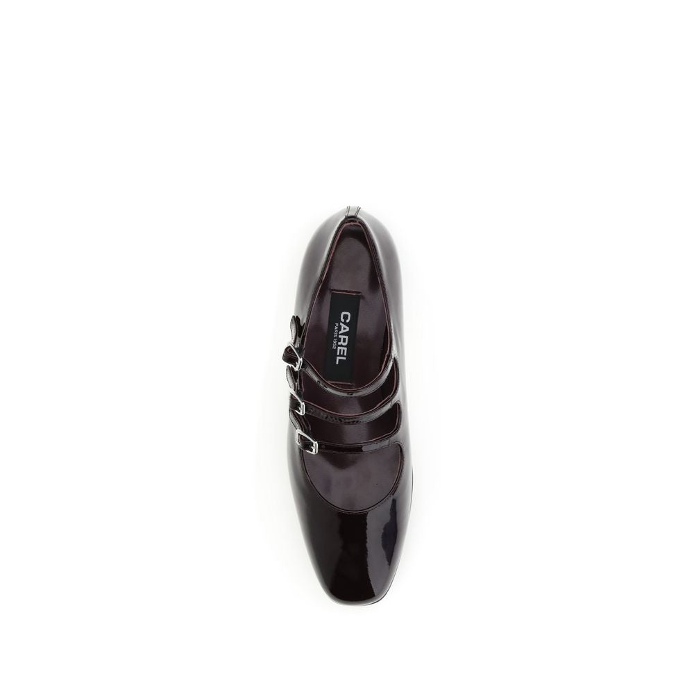 Carel Paris Brown Leather Mid Heel Pumps