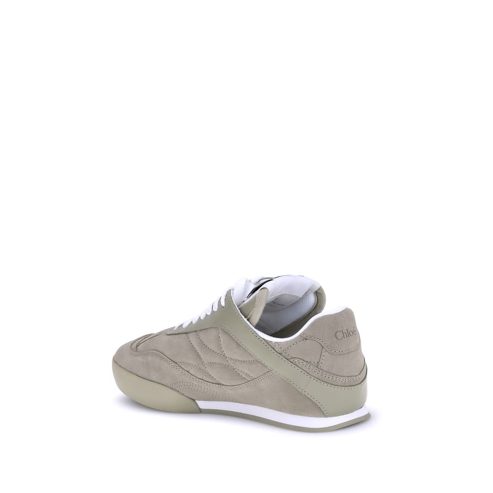 Chloé Beige Calf Leather Bos Taurus Low Top Sneakers